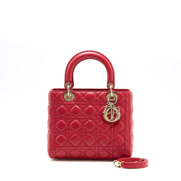 Top quality Dior Medium Lady Top quality Dior Lambskin Red