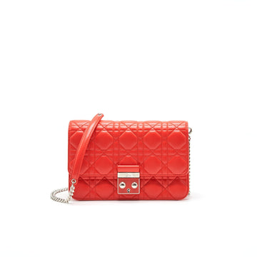 Top quality Dior Miss Top quality Dior Pouch with Chain Poppy Orange