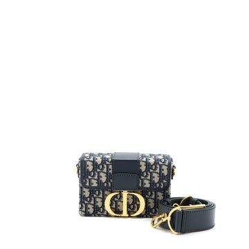 Top quality Dior 30 Montaigne Mini Box Bag Blue Oblique