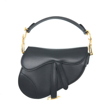 Top quality Dior Mini Saddle Bag Calfskin Black