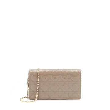 Top quality Dior Lady Top quality Dior Pouch Patent Calfskin Warm Taupe