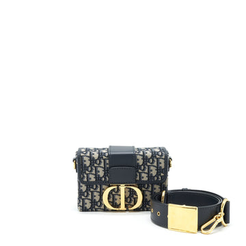 Top quality Dior Montaigne Mini Box Bag Blue Oblique
