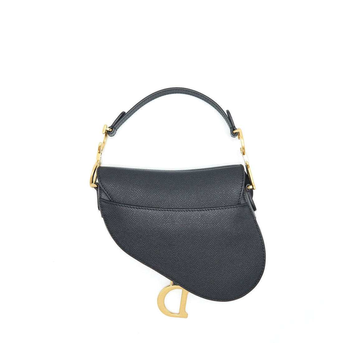 Top quality Dior Mini Saddle Bag Grained Calfskin Black
