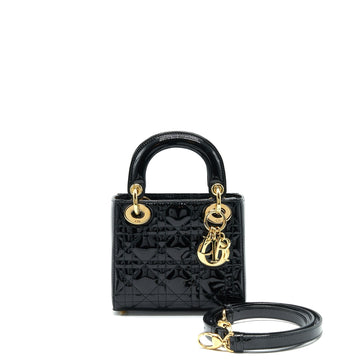 Top quality Dior Mini Lady Top quality Dior Patent Leather Black