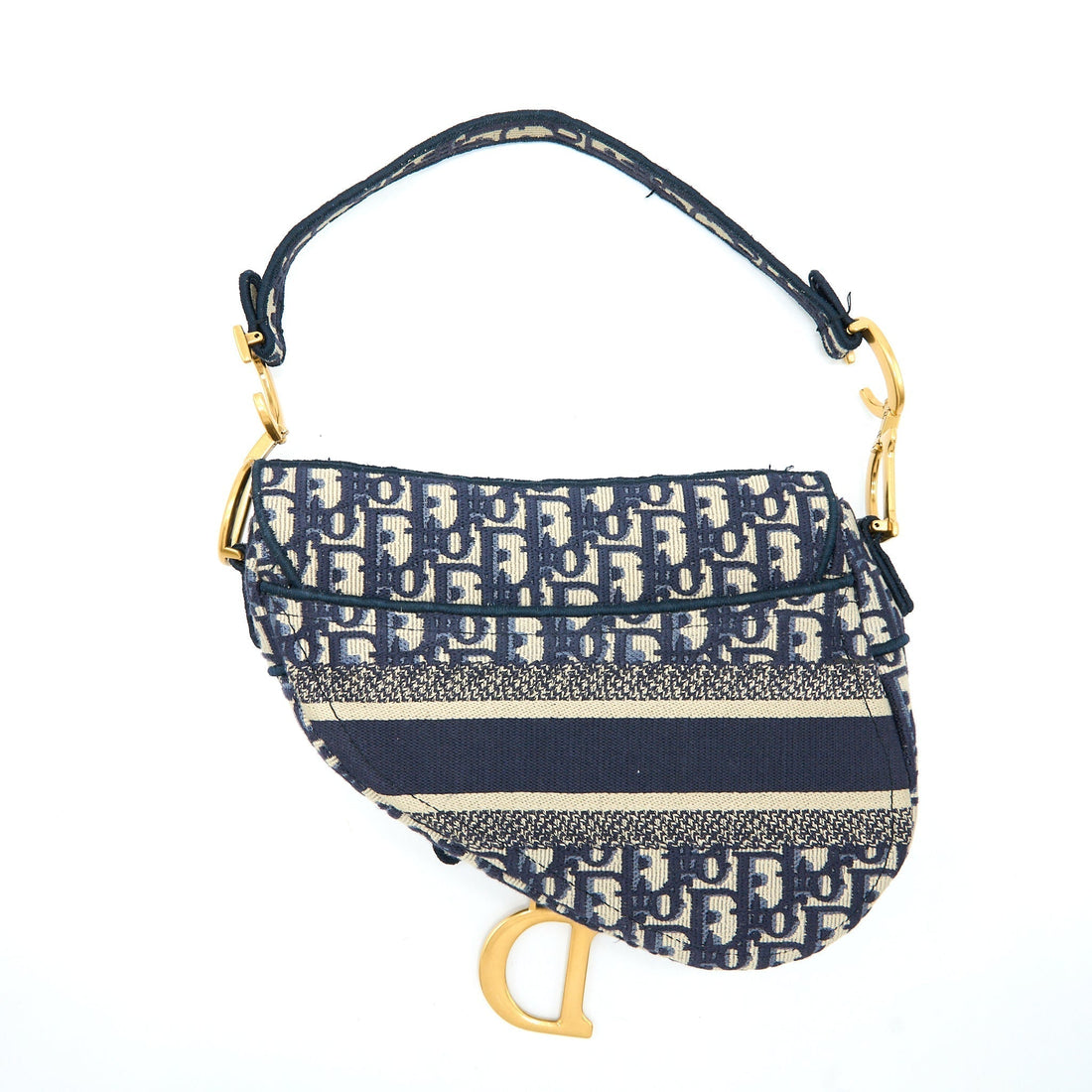 Top quality Dior Saddle Bag Blue Oblique Embroidery