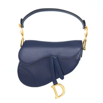 Top quality Dior Medium Saddle Bag Smooth Calfskin Navy