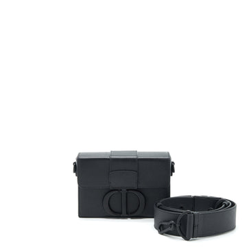 Top quality Dior 30 Mini Montaign Box Grained Calfskin Black With Black Hardware