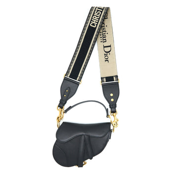 Top quality Dior Mini Saddle Bag Calfskin Black