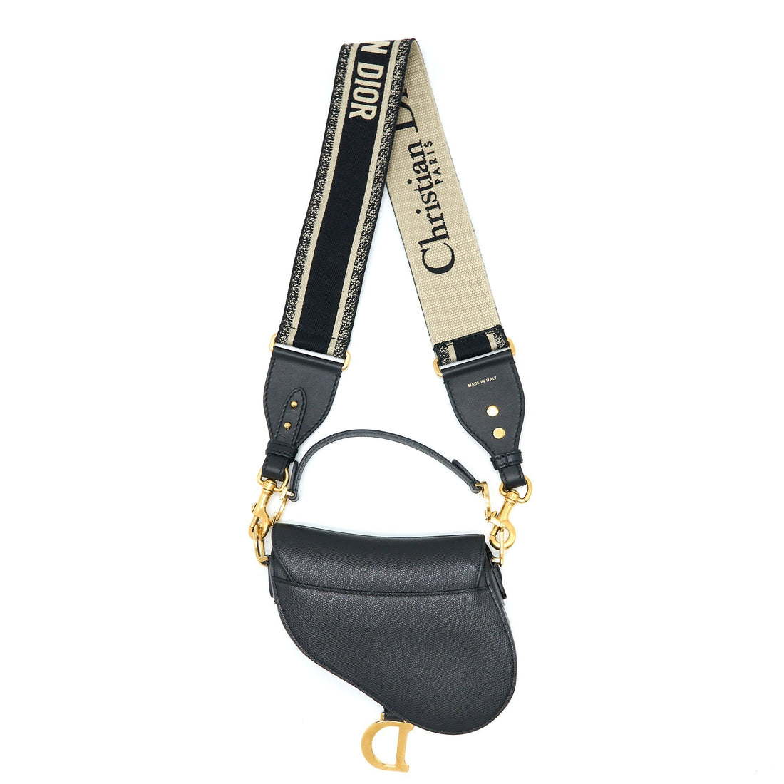 Top quality Dior Mini Saddle Bag Calfskin Black