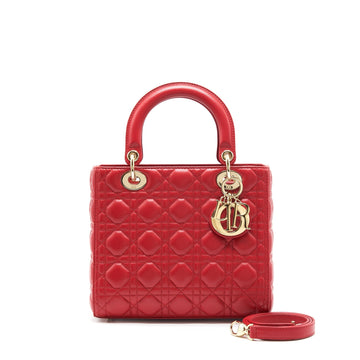 Top quality Dior medium lady Top quality Dior lambskin red