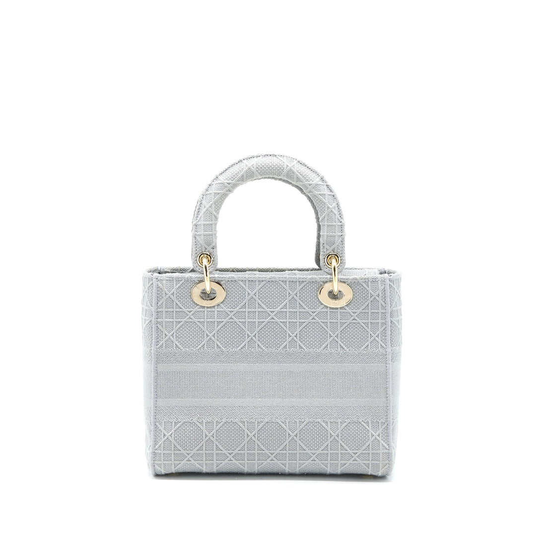Top quality Dior Medium Lady D-lite Bag Cannage Embroidery Grey