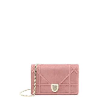 Top quality Dior Top quality Diorma Wallet On Chain Velvet Pink