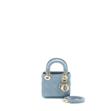 Top quality Dior Micro Lady Top quality Dior Bag Cannage Lambskin Cloud Blue