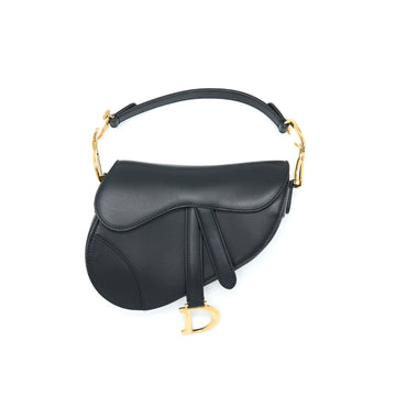 Top quality Dior Mini Saddle Bag Calfskin Black
