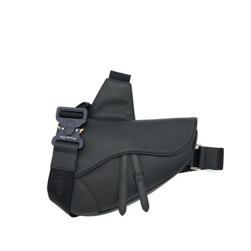 Top quality Dior Saddle Bag Grained Calfskin Black