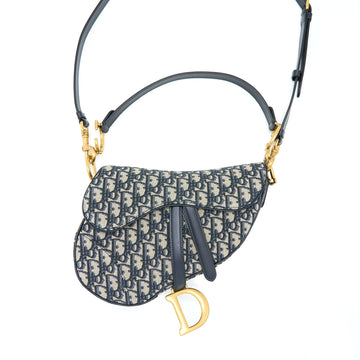 Top quality Dior Saddle Bag With Removable Shoulder Strap Blue Oblique Jacquard