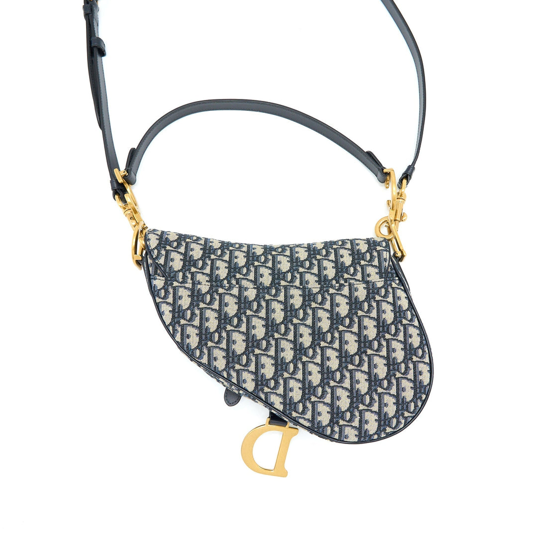 Top quality Dior Saddle Bag With Removable Shoulder Strap Blue Oblique Jacquard