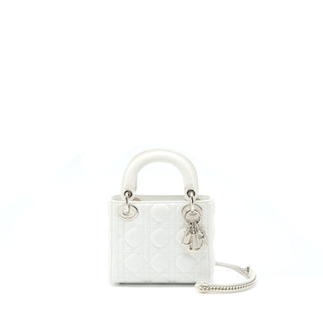 Top quality Dior Mini Lady Top quality Dior Lambskin White