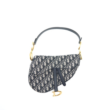 Top quality Dior Medium Saddle Bag Blue Oblique Jacquard