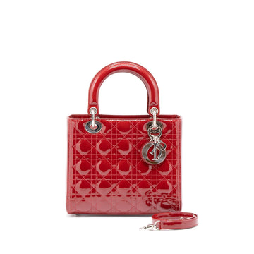 Top quality Dior Medium Lady Top quality Dior Patent Leather Red