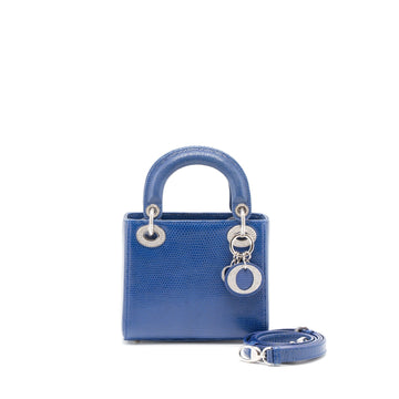 Top quality Dior Mini Lady Top quality Dior Lizard Blue Crystal