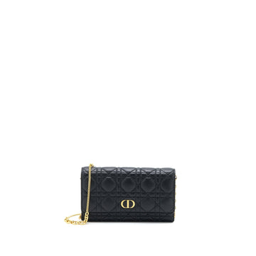 Top quality Dior Caro Pouch Cannage Calfskin Black