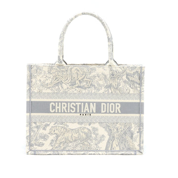 Top quality Dior Medium Book Tote Grey Toile De Jouy Embroidery