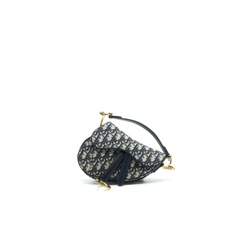 Top quality Dior Mini Saddle Bag Blue Oblique Jacquard