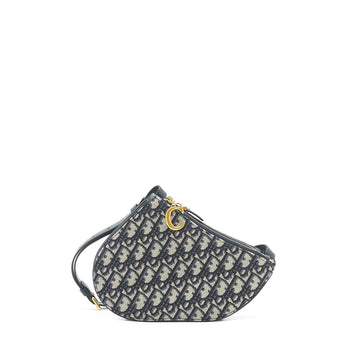Top quality Dior Saddle Trio Crossbody Pouch blue Oblique