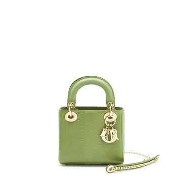 Top quality Dior Mini Lady Top quality Dior Lizard Light Green