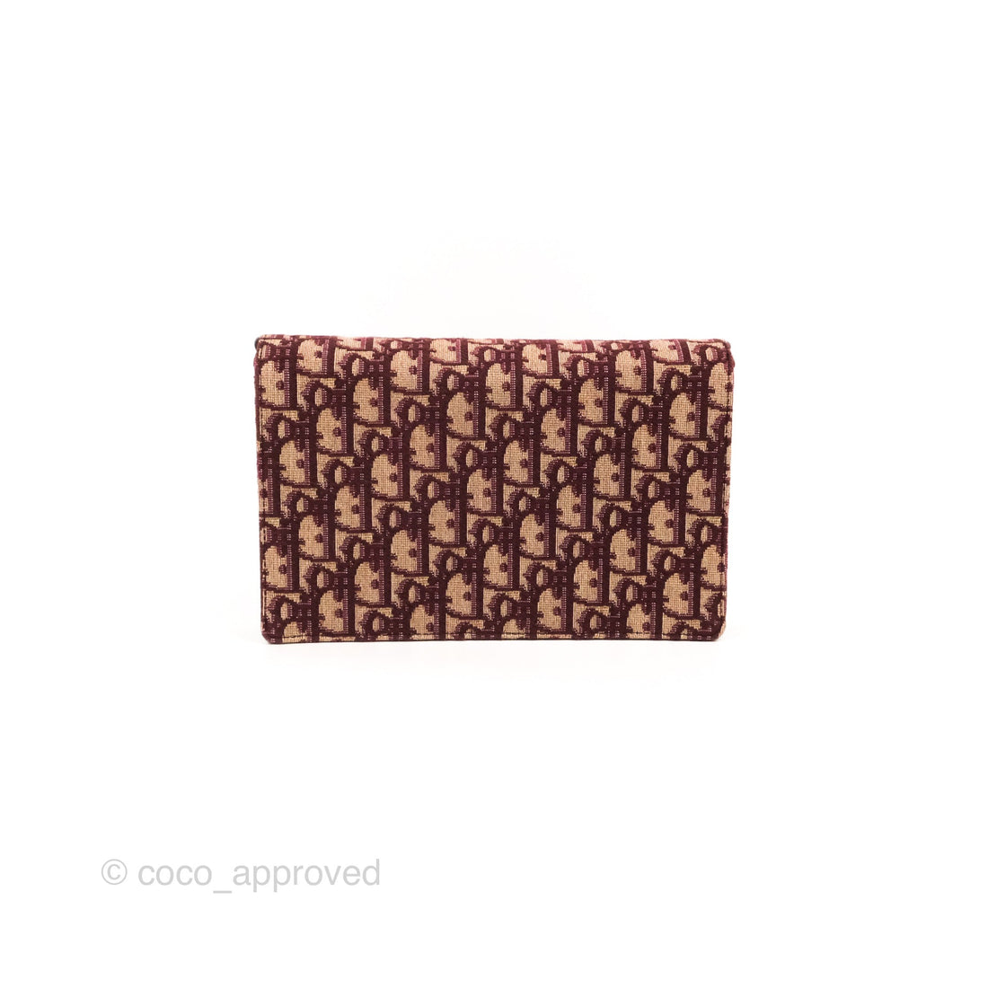 Christian Dior Saddle Chain Pouch Red Oblique Jacquard