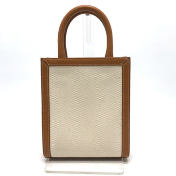 CELINE Shoulder Bag Canvas / leather beige logo Vertical hippo mini Women New 1:1
