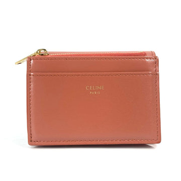 CELINE Trifold wallet leather Brown Triomphe Compact wallet with coin pocket Women New 1:1