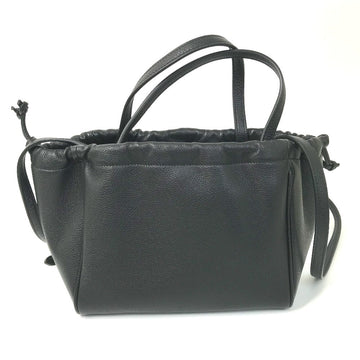 CELINE Handbag leather black Triomphe Small Hippo Drawstring Cuir Women New 1:1