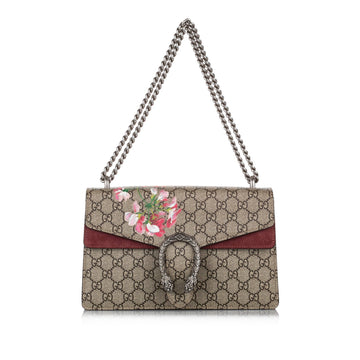 Gucci Small GG Supreme Blooms Dionysus Shoulder Bag Brown
