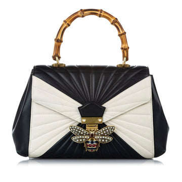 Gucci Bamboo Queen Margaret Leather Satchel Black