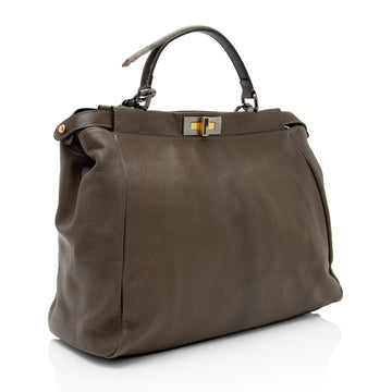 Fendi Goatskin Peekaboo Large Satchel -(SHF-EF9skv)