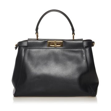 Fendi Medium Peekaboo Leather Satchel