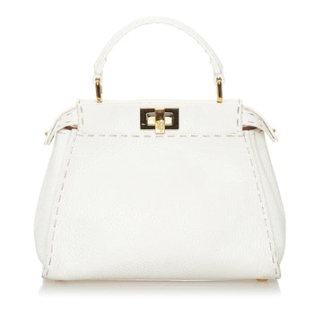 Fendi Mini Selleria Peekaboo Leather Satchel