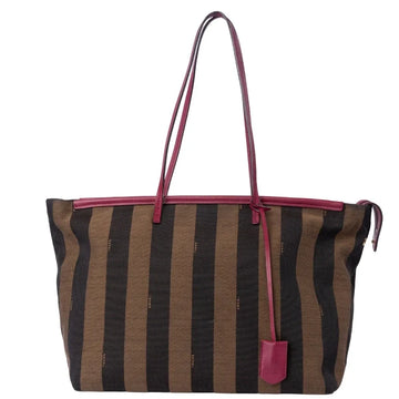 Fendi Pequin Stripe Canvas Roll Tote
