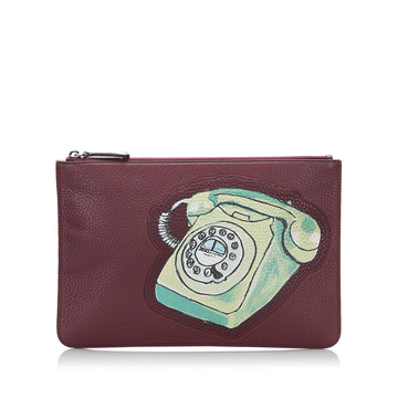 Fendi Telephone Leather Clutch