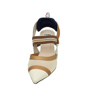 Fendi Bicolor Colibri Mesh Slingback Pump 36