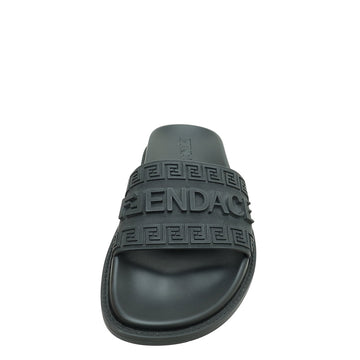 Fendi Black x Versace Rubber Flat Slides 37