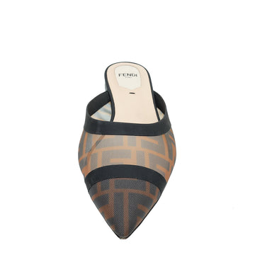 Fendi Bicolor Colibri FF Mesh Sabot Flat Mules 38
