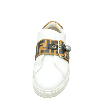 Fendi Bicolor Zucca Buckle Slip On Sneaker 39