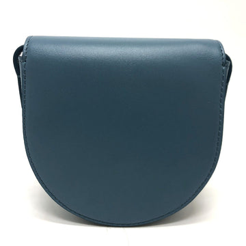 CELINE Shoulder Bag Leather, Calf Leather blue Triomphe Mini Buzas Cuir Women New 1:1