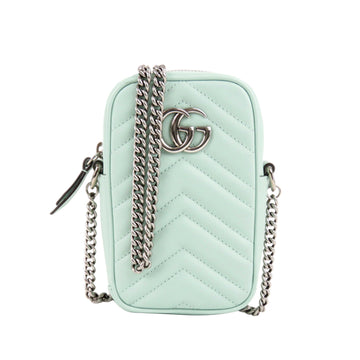 Gucci GG Marmont Matelasse Leather Crossbody Bag Green