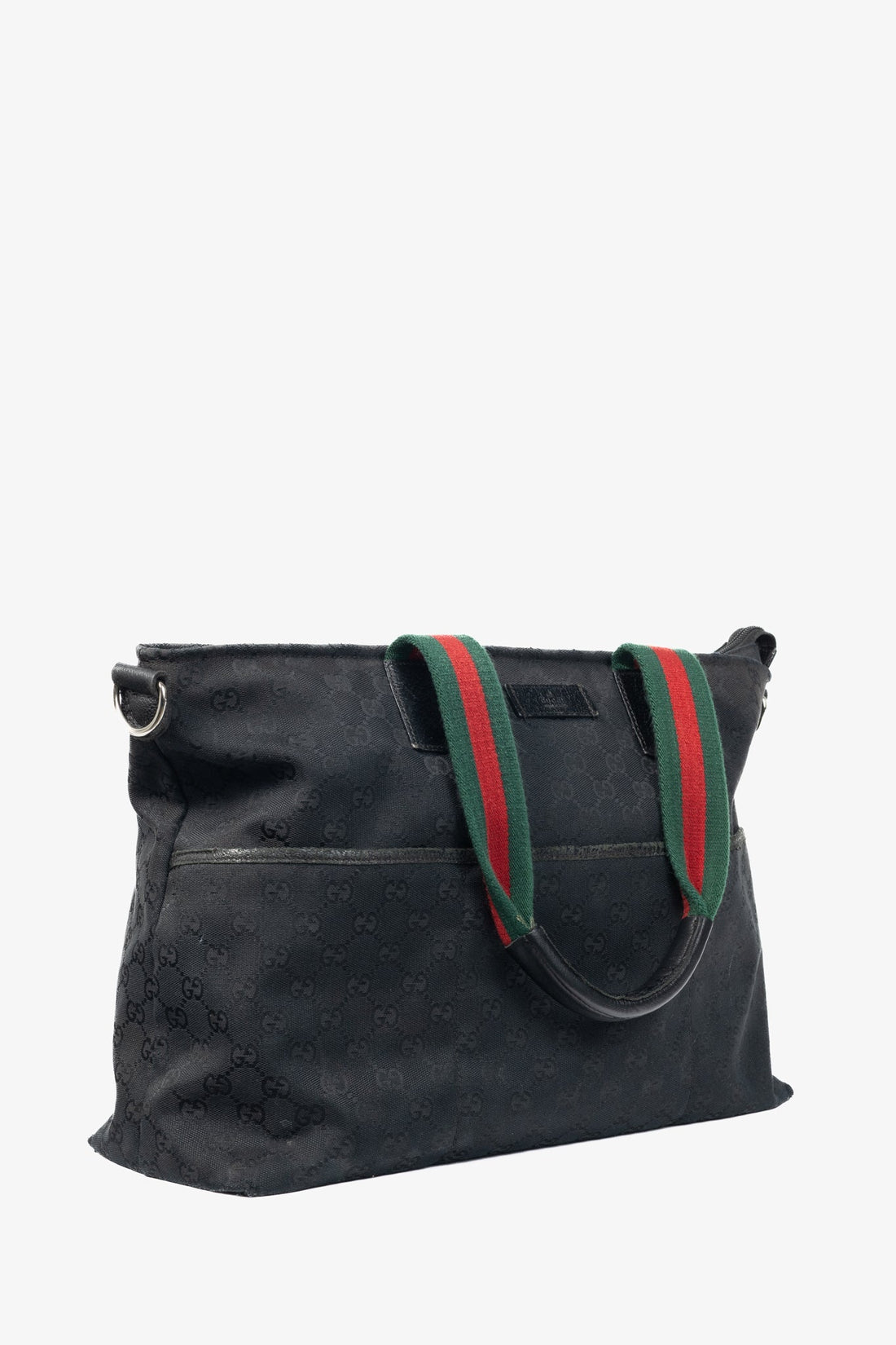 Gucci Black GG-Canvas Diaper Tote