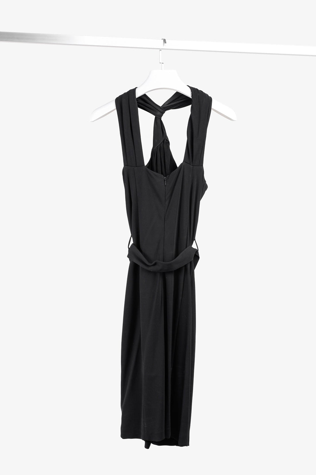Gucci PF/11 Twist Halter Golden Chain Black Dress