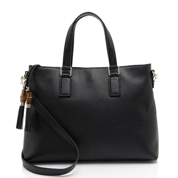 Gucci Calfskin Bamboo Tassel Tote (SHF-gWsjHp)
